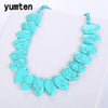 Chalcedony Leaf Necklace Women Accessories Choker Big Charms Fine Jewelry Collane Pietre Naturali Collier Femme Fantaisie
