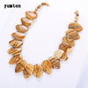 Chalcedony Leaf Necklace Women Accessories Choker Big Charms Fine Jewelry Collane Pietre Naturali Collier Femme Fantaisie