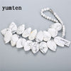 Chalcedony Leaf Necklace Women Accessories Choker Big Charms Fine Jewelry Collane Pietre Naturali Collier Femme Fantaisie
