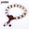 Chinese Style Bracelet Men's Jewelry Popular Crystal Agate Fashion Women's Bracelets Handmade Couple Accessories Snap