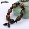 Chinese Style Bracelet Men's Natural Chalcedony Black Agate Jewelry Couple Pulseira Feminina Power Bank Wholesale 5 PCS