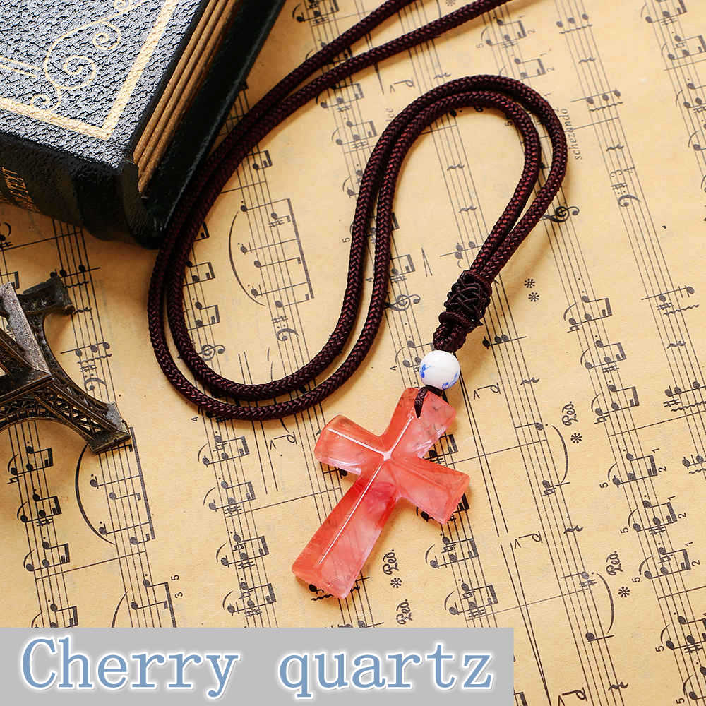 Christian Cross Party Necklace Jewelry Ruby gem Cute Charms Dragon Woman Natural Garnet Vintage Collar Chokers Bohemian