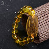 Citrine Buddha Bracelet Beaded Chain Bangle Religious Women Hand Chain Transparent Crystal Beadwork Buddhism Geometric