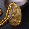 Citrine Necklace Pendant Natural Stone Buddha Guardian Bead Chain Lucky Gift Crystal Gravity Falls Chokers Cats Body Bird