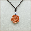 Collares colgantes 2020 new arrival in jewelry 33mm Natrual Rose Quartz Pendant Necklaces Women Flower Plant pendant Flor