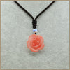 Collares colgantes 2020 new arrival in jewelry 33mm Natrual Rose Quartz Pendant Necklaces Women Flower Plant pendant Flor
