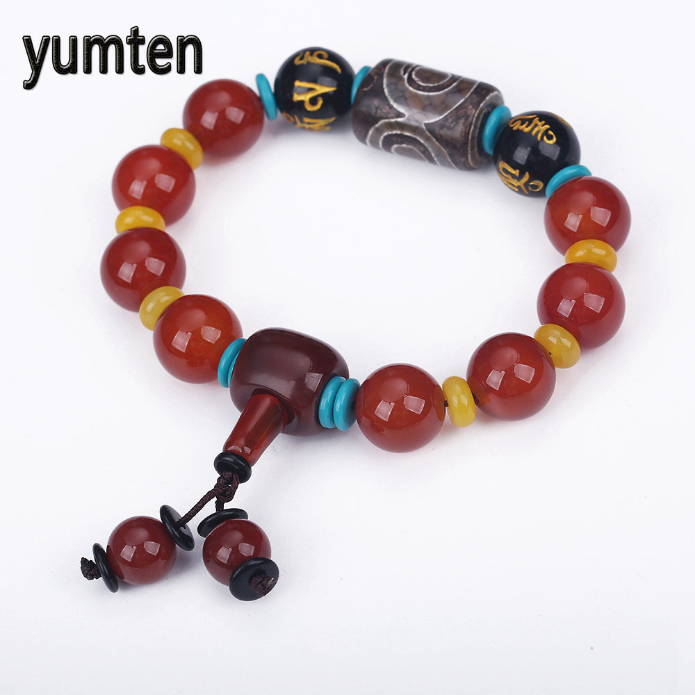 Crystal Bracelet Men Fashion Jewelry Popular Natural Agate Buddha Beads Women Bracelets Couple Gift Hpulseira G Pride