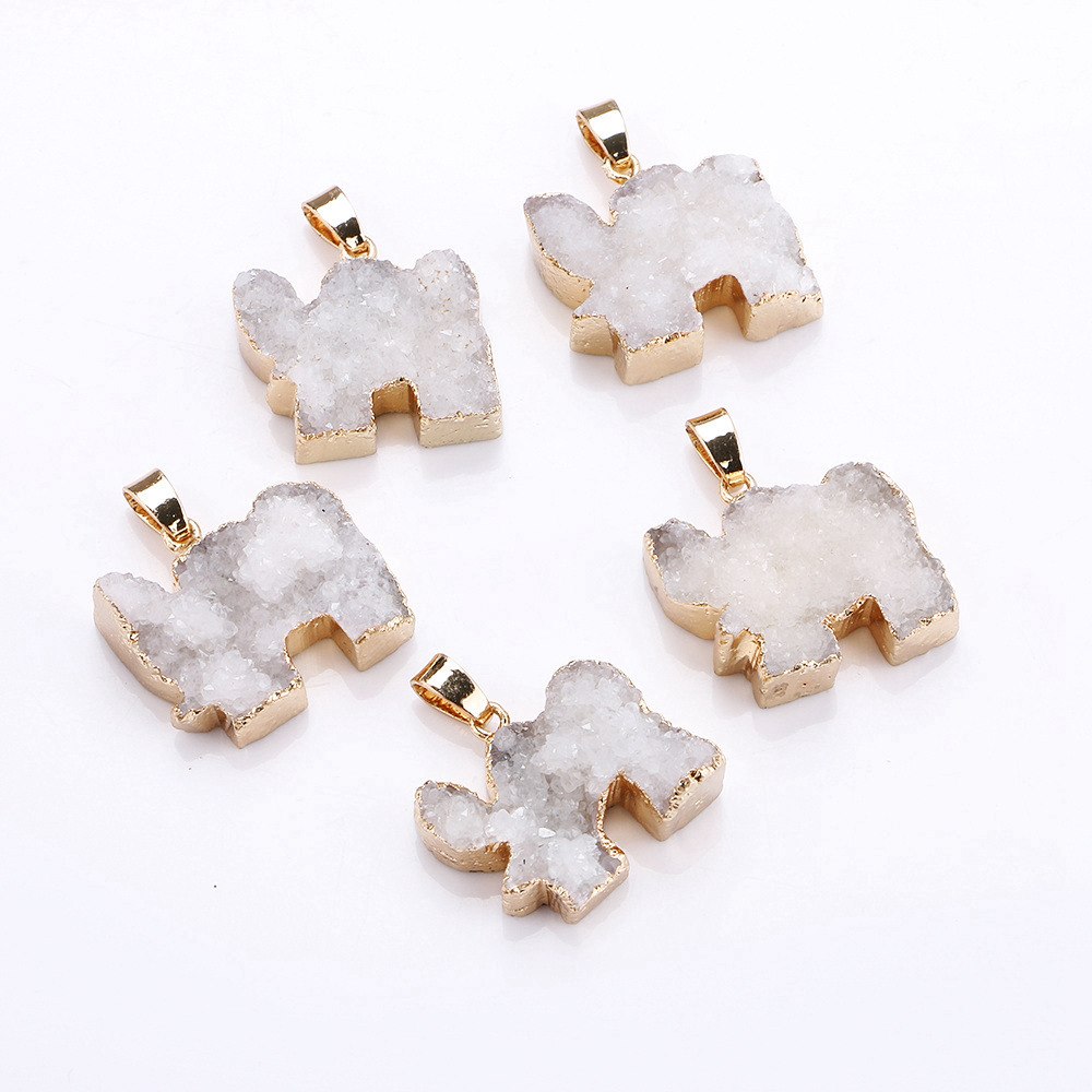 Elephant Agate Pendant Natural Stone Charm Crystal 1pcs For Sale Red White Agate Necklace Multicolor Slice Agate Pendants