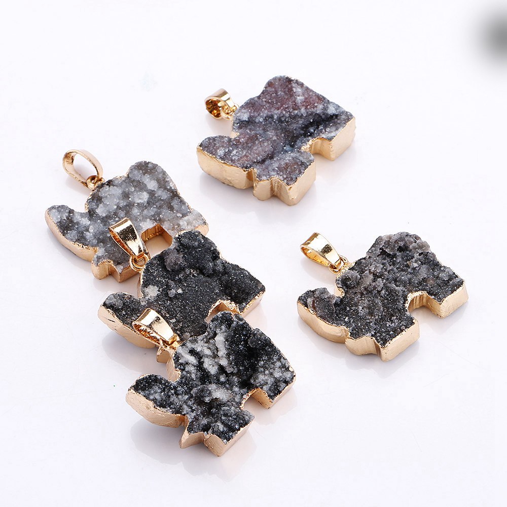 Elephant Agate Pendant Natural Stone Charm Crystal 1pcs For Sale Red White Agate Necklace Multicolor Slice Agate Pendants