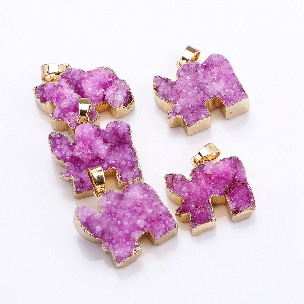 Elephant Agate Pendant Natural Stone Charm Crystal 1pcs For Sale Red White Agate Necklace Multicolor Slice Agate Pendants