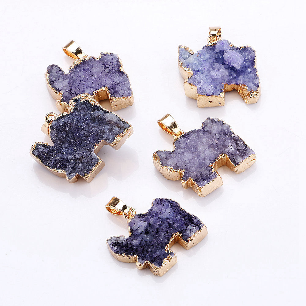 Elephant Agate Pendant Natural Stone Charm Crystal 1pcs For Sale Red White Agate Necklace Multicolor Slice Agate Pendants