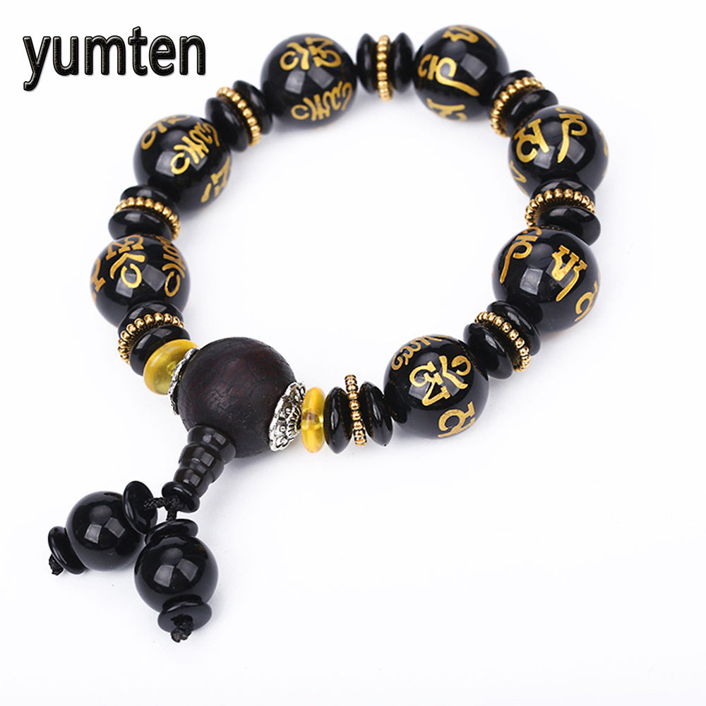 Fashion Bracelet Men's Fine Jewelry Agate Party Accessories Couple Gift Chinese Style Lucky Beads Brazalete Bileklik Bts