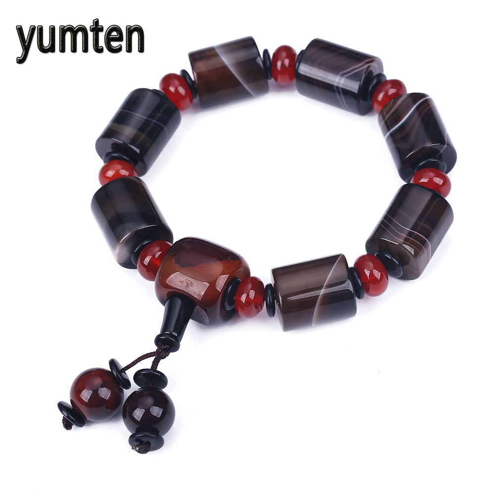 Fashion Men Jewelry Fine Agate Survival Bracelet Chinese Style Popular Handmade Accessories Pulseras Linkin