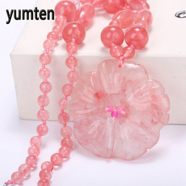 Fashion Necklace Flowers Pendant Women Jewelry Grey Agate High End Party Gift Luna Linkin Warcraft Sailor Rosary Viking