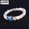 Fashion Women Bracelets Charms Love Heart Moonstone Handmade 925 Silver Butterfly Carters Buda Bracelet Femme Jewelry