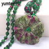 Fashion Women Necklace Flowers Pendant Epidote Charm Chinese Style Accessories Fine Clavicle Chain Luna Linkin Warcraft