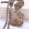 Fashion Women Necklace Flowers Pendant Epidote Charm Chinese Style Accessories Fine Clavicle Chain Luna Linkin Warcraft
