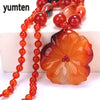 Fashion Women Necklace Flowers Pendant Epidote Charm Chinese Style Accessories Fine Clavicle Chain Luna Linkin Warcraft