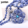 Fashion Women Necklace Flowers Pendant Epidote Charm Chinese Style Accessories Fine Clavicle Chain Luna Linkin Warcraft