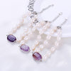 Genuine Fresh Water White Color Beaded Jewelry Pearl Bracelet Pearl Square crystal Necklace Beautiful Bride Charm Women