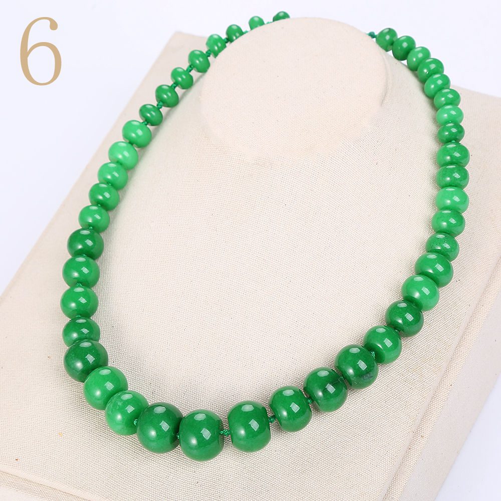 Green Jasper Necklace Beads Women Statement Jewelry Natural Stone Accessories Vintage Crystal Chain Men Ethnic Choker
