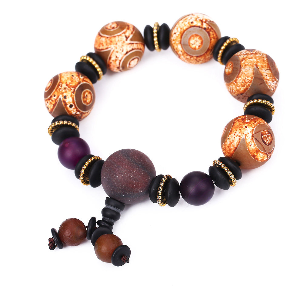 Grey Agate Bracelet Men's Jewelry Fashion Dzi Beads Natural Quartz Popular Party Navidad Bileklik Erkek Wholesale 5 PCS