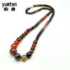 Hot Sale Women Choker Necklace Natural Agate Beads Stone Body Jewelry Fashion Rhinestone Amber Color Exquisite Crystals