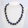 Lapis Lazuli Necklace Gemstone Jewelry Beads Natural Stone Chain Women Statement Choker Beaded Crystal Accessories Woven