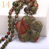 Malachite Necklace Pendant Crystal Flower Statement Women Sweater Chain Fashion Short Jewelry Accesorios Joyeria Mujer