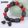 Men Jewelry Retro Bracelet Chinese Style Natural Agate Chalcedony Gift Party Sieraden Riverdale Pulseras Wholesale 5 PCS