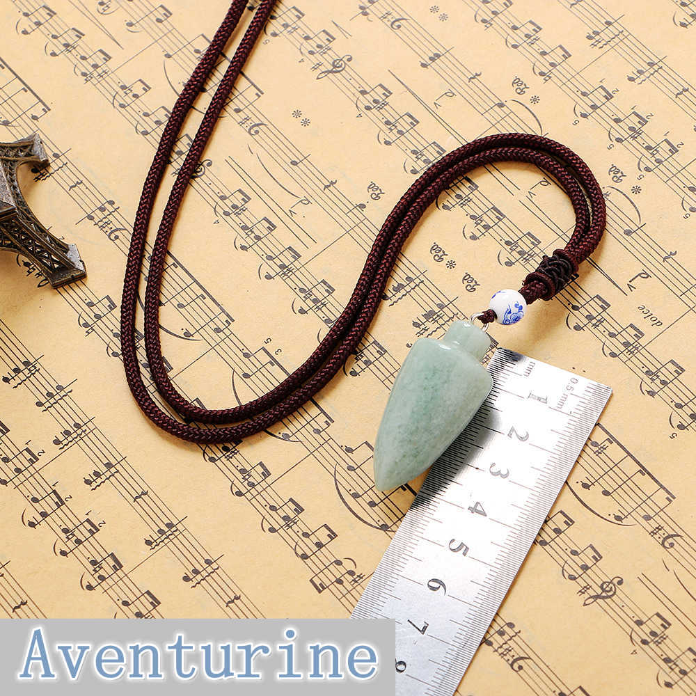 Men Women Party Necklace Bullet Pendant Natural Crystal Fine Jewelry Stone Rainbow Pingente Mermaid Shadowhunters