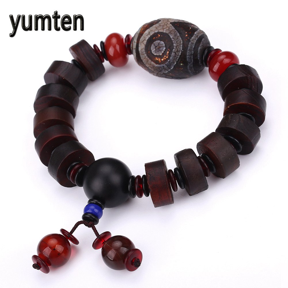 Men's Bracelet Retro Style Natural Black Agate Jewelry Gift Gem Beads lgbt Feyenoord Cozinha Love Handmade Dragon Charm