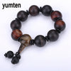 Men's Jewelry Black Agate Retro Bracelet Chinese Style Natural Chalcedony Fashion Party Accessories Tenis Masculino Luna