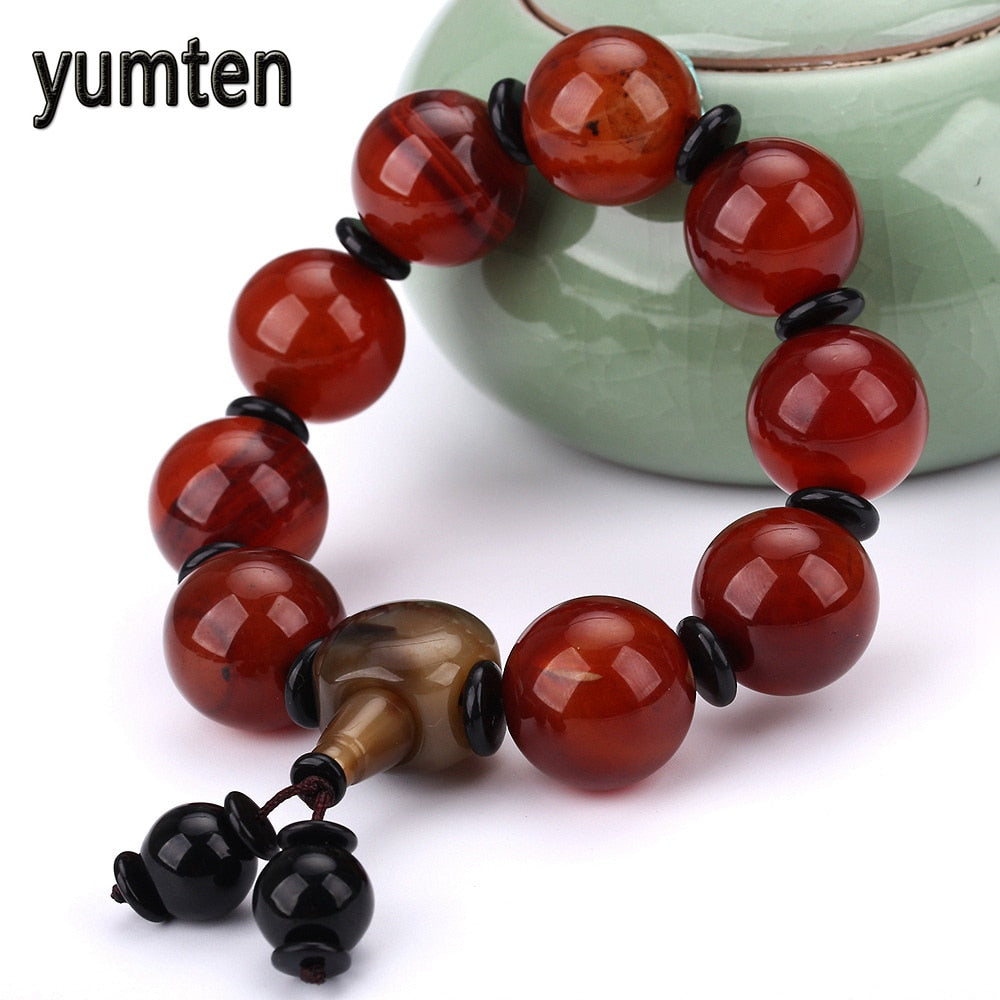 Men's Popular Bracelet Natural Red Jasper Wristband Jewelry Fashion Gem Beads Feyenoord Handmade Hamsa Wholesale 5 PCS