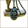Natural Black Obsidian Carved Buddha Necklace Crystal Trendy Necklace 2020 Pendant Necklaces Men Women Fine Jewelry Bag