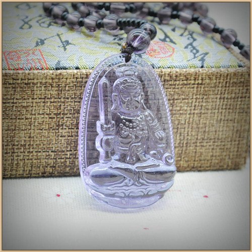 Natural Crystal Amethyst Pendant Necklaces Buddha Jewelry Women Men Buda Necklace Figure Fine Trendy Necklaces 30mm*50mm