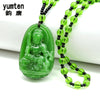 Natural Green Jade Buddha Pendants Necklace Patron Saint Lucky Buddha Crystal Trendy Necklaced Women Men Unisex Jewelry