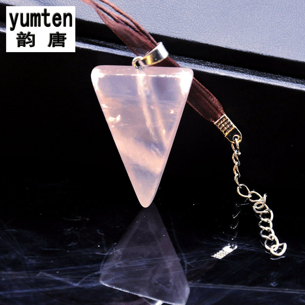 Natural Rose Quartz 27mm*45mm BIG Pendant Necklaces Women Vintage Collane Donna Men Jewelry Halskette Healing Crystals