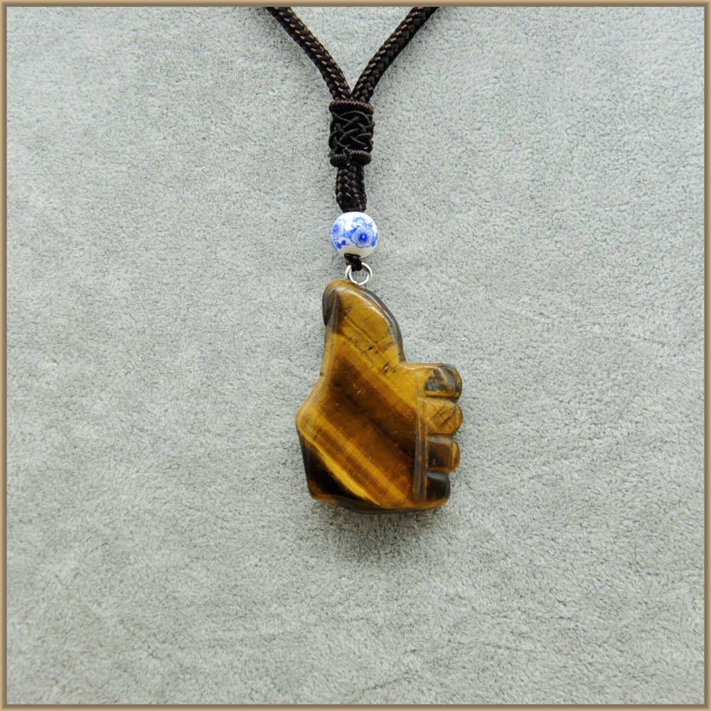 Natural Stone Necklace Bijoux Femme Thumbs Crystal Pendant Popular Jewelry Classic Kolye Bayan Joyeria Fina Pingentes