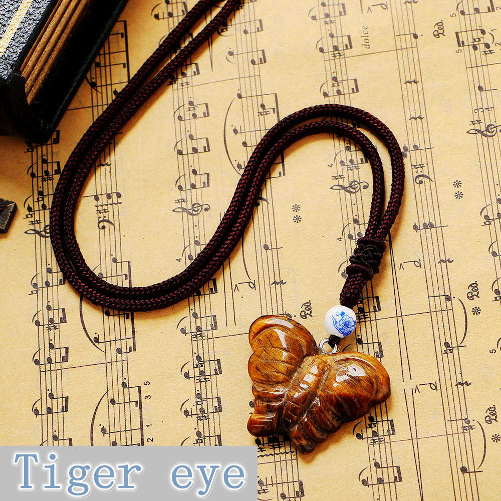 Nature Butterfly Necklace Crystal Pendant Fashion Fine Jewelry Classic Opal Long Necklace Best Quartz Gift For Women Girl