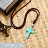 Nature Opal Gemstone Pendant Agate Cross Christian Jewelry men women Crystal Necklace Hot Sale New Fashion Classic Topaz