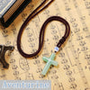 Nature Opal Gemstone Pendant Agate Cross Christian Jewelry men women Crystal Necklace Hot Sale New Fashion Classic Topaz