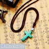 Nature Opal Gemstone Pendant Rope Chain Crystal Necklace Hot Sale New Fashion Classic Style Agate Cross Christian Jewelry