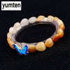 Nature Quartzite Jade Heart Bracelets For Women 925 Silver Butterfly Ladies Fashion Accessories Gifts Pulseira Feminina