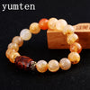 New Amber Natural Round 8mm/10mm/12mm/14mm Stone Agate Beads Bracelet For Men Women Classic Gifts Hot Sale Drop Shipping
