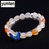 New Love Heart White Agate Womens Bracelet 925 Sterling Silver Butterfly Ladies Gemstone Jewellery Bracciale Donna 2020