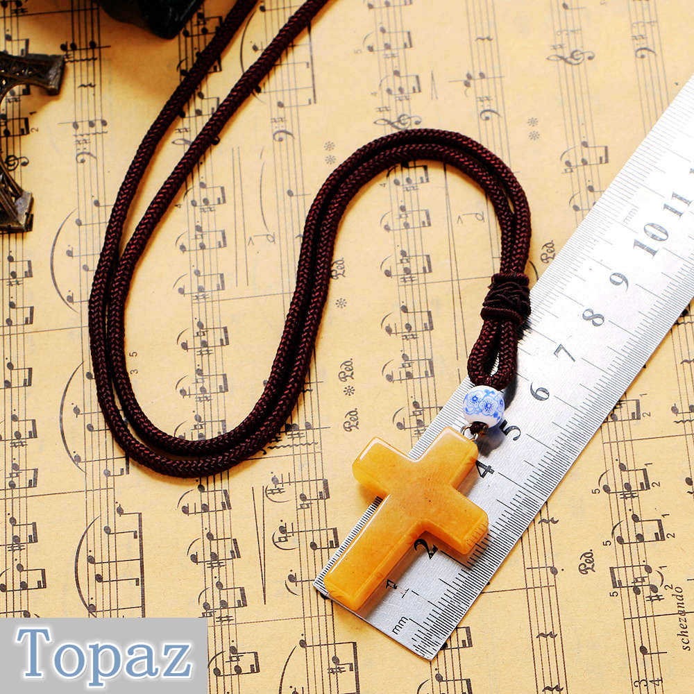 Party Necklace Cross Pendant Natural Stone Crystal Fine Men Women Christian Jewelry Rainbow Csgo Chain Body Chain Joias