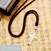 Party Necklace Cross Pendant Natural Stone Crystal Fine Men Women Christian Jewelry Rainbow Csgo Chain Body Chain Joias