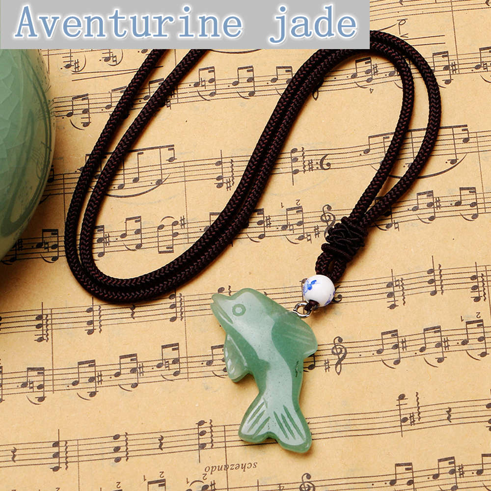Party Necklace Dolphin Pendant Popular Natural Crystal Fine Jewelry Rhinestone Turquoise Granate Taki Skyrim Sailor Gift