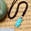 Party Necklace Owl Pendant Crystal Natural Stone Jewelry Gem Sweater Chain Peridot Opal Teen Wolf Sieraden Moon Steampunk